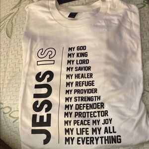 White Graphic T-Shirt with Inspirational Text